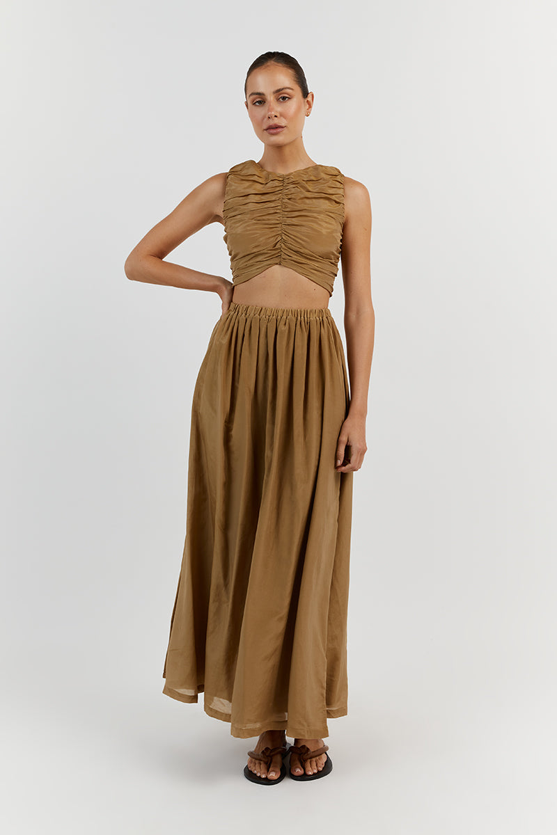 FRANKIE GOLD SLEEVELESS CROP TOP