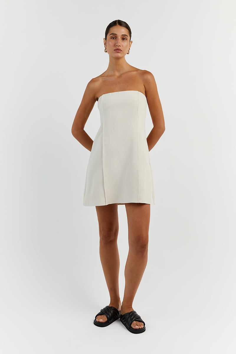 ROWAN BONE STRAPLESS MINI DRESS