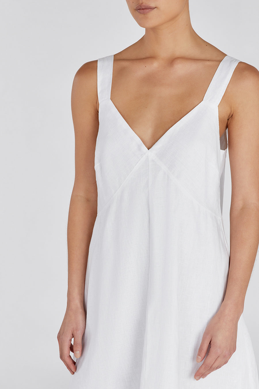 TIARNE WHITE LINEN MINI DRESS