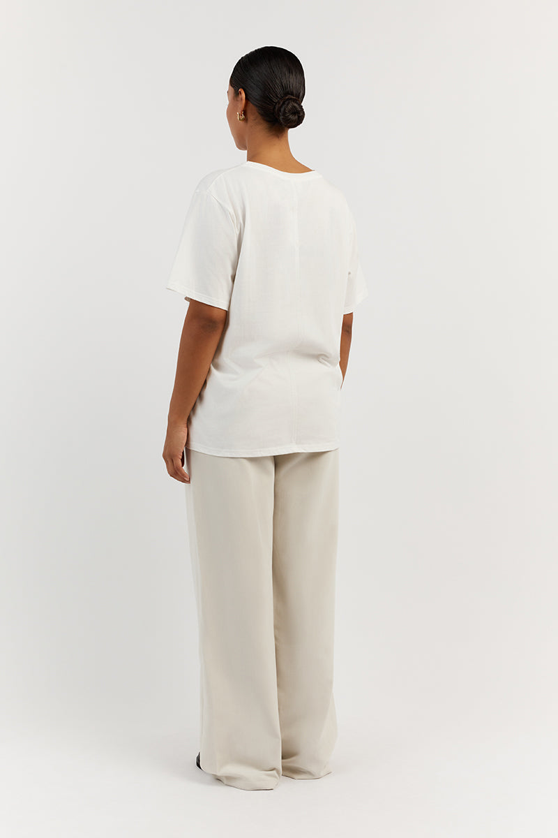 CHARLOTTE OFF WHITE CREW NECK TEE