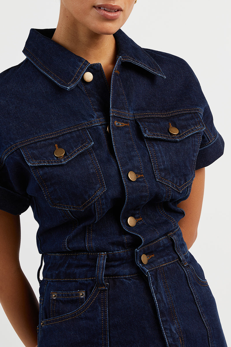 POPPY INDIGO DENIM MINI DRESS