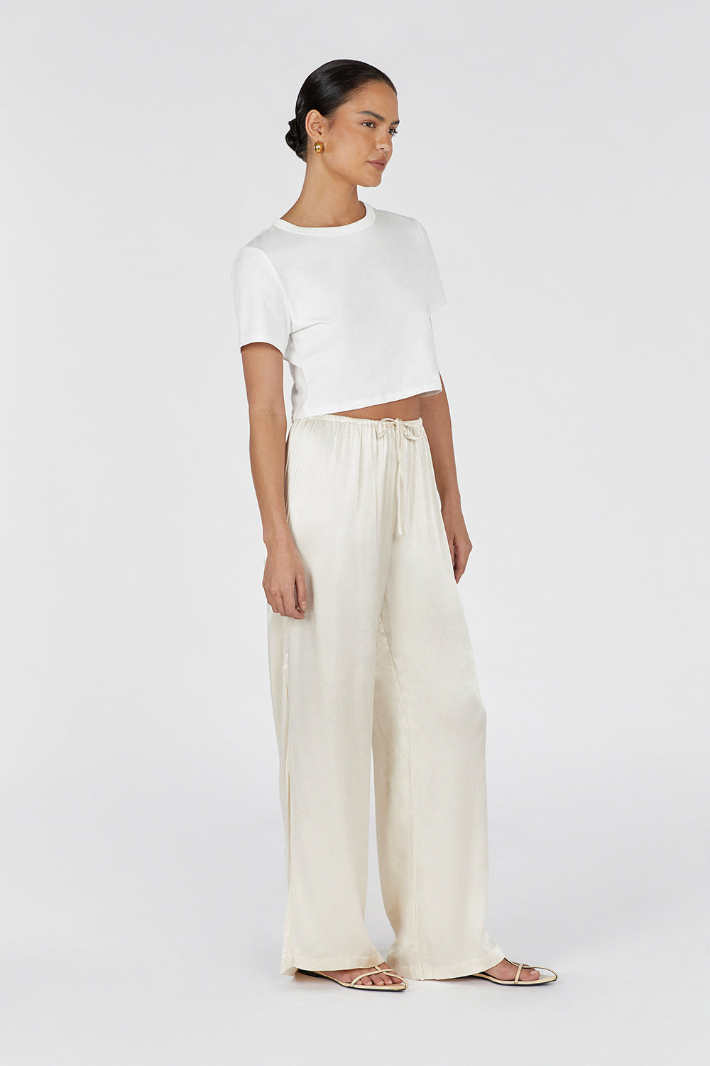 MYA CREAM SATIN PANT