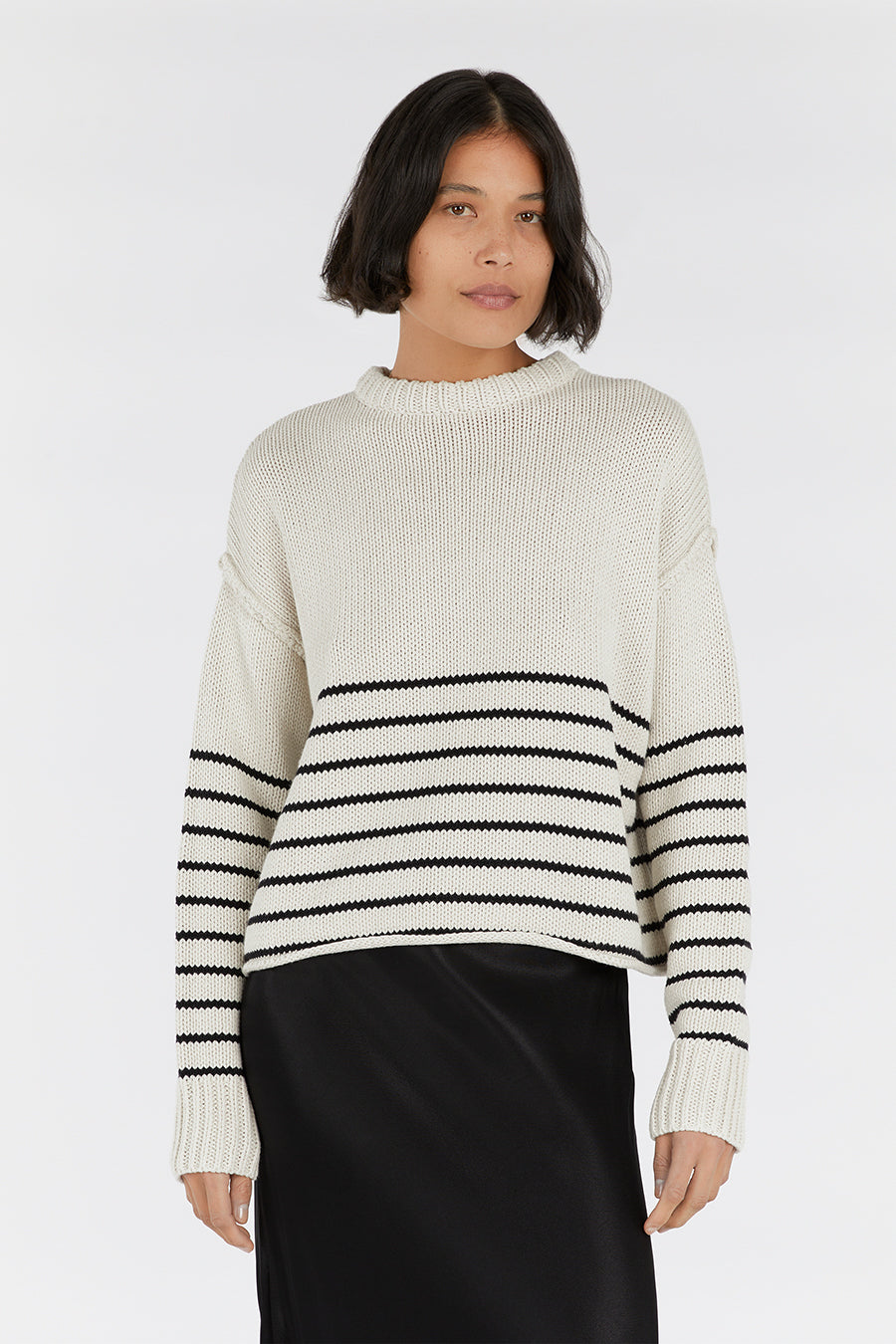CAMILLE STONE STRIPE CROP JUMPER