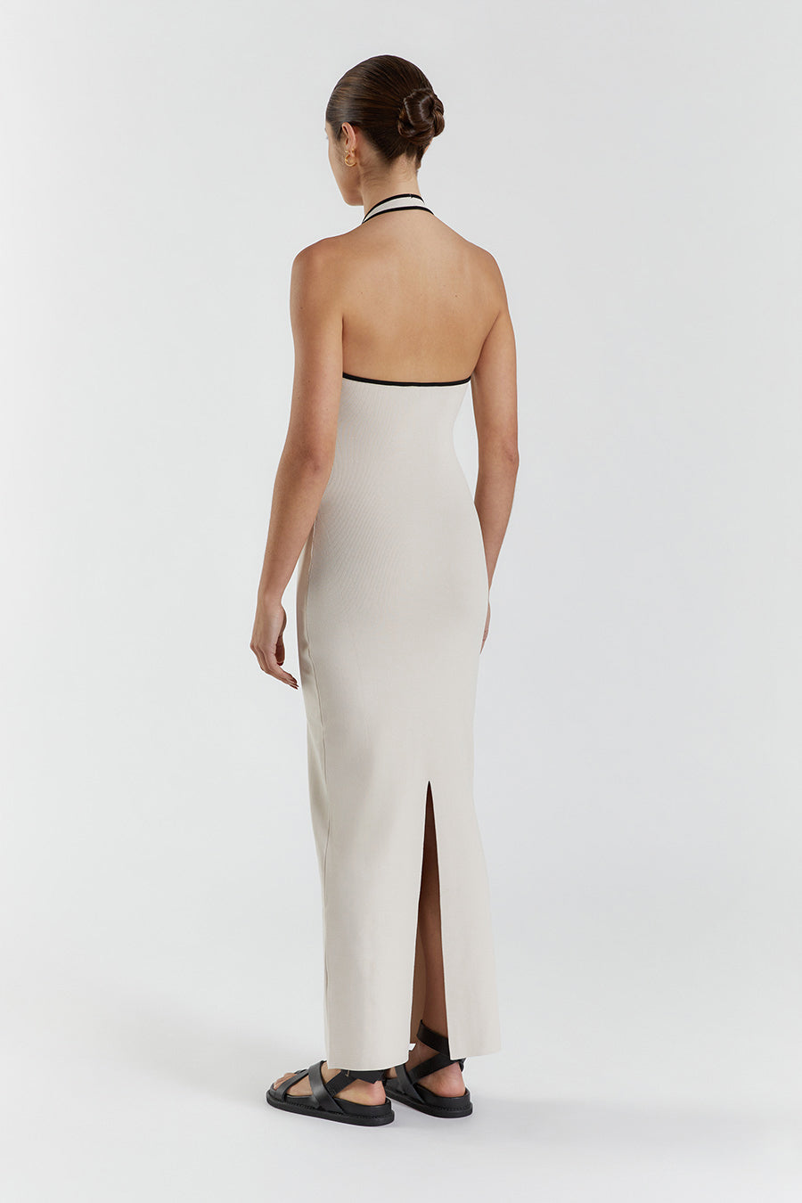 KARLIE STONE BIND HALTER KNIT DRESS