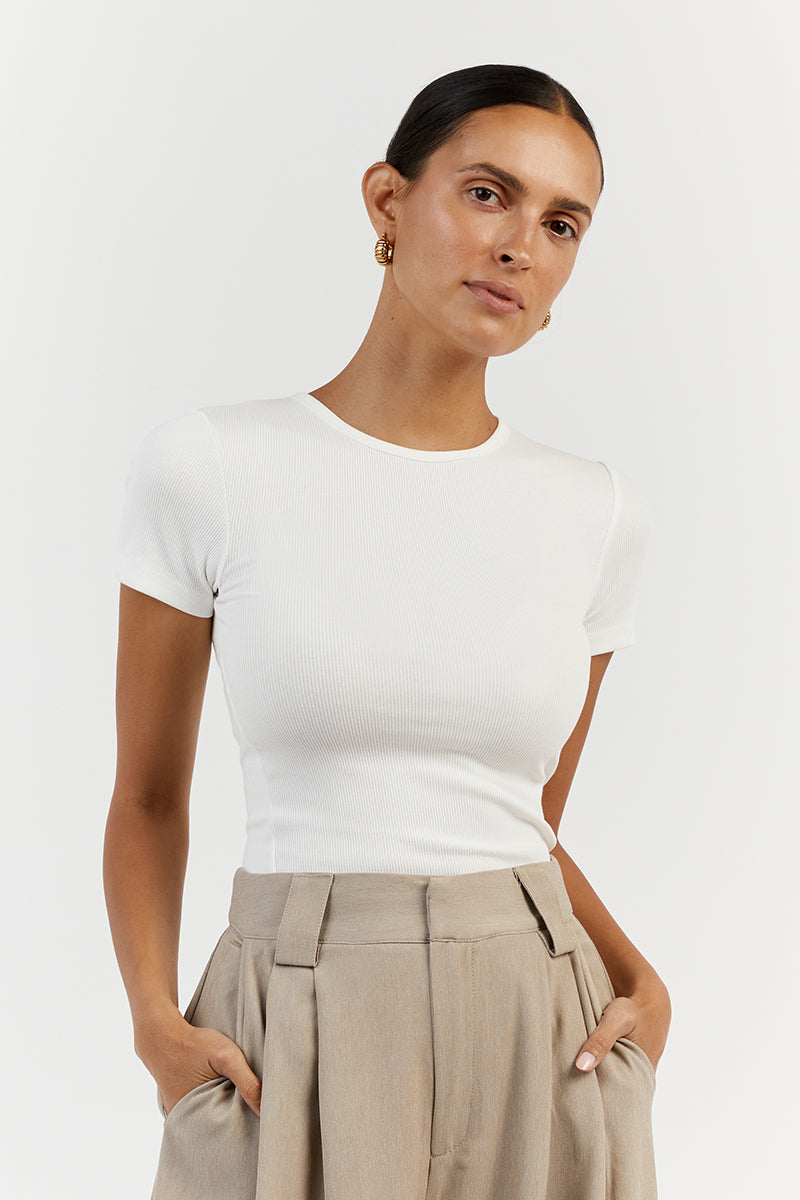 THEO OFF WHITE CAP SLEEVE TOP