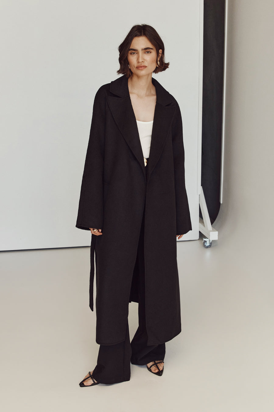 MATILDA BLACK WOOL FELT COAT