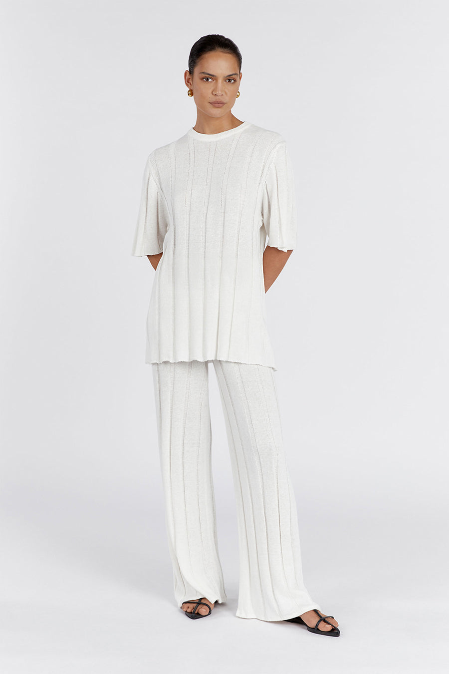 EMERY OFF WHITE WIDE LEG PANT