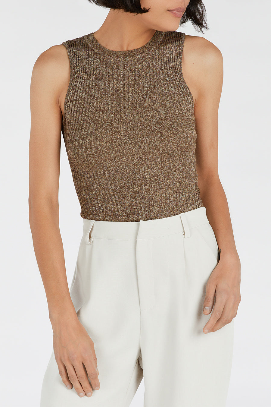 ZANTHE CHOC MARLE KNIT TOP
