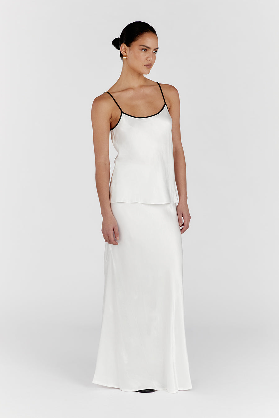 LETTY WHITE SATIN CONTRAST CAMI