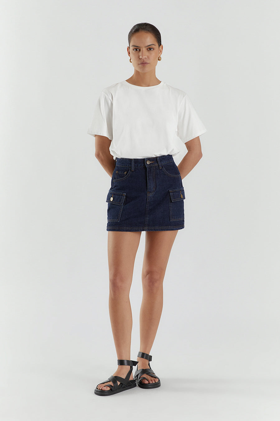 FELIX INDIGO DENIM CARGO SKORT