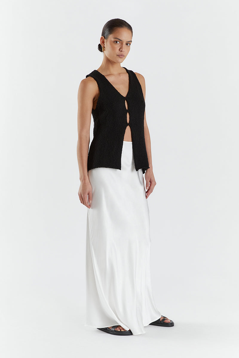 DION BLACK BOUCLE KNIT VEST