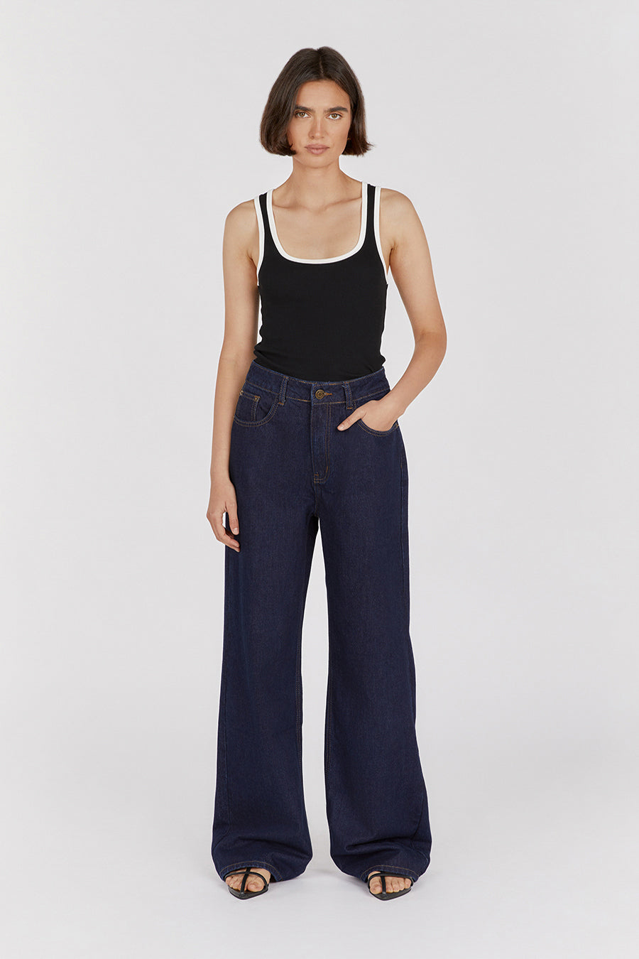 REAGAN INDIGO SLOUCHY DENIM JEAN