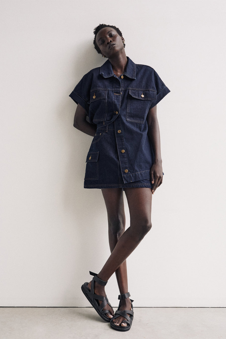 FELIX INDIGO DENIM SHORT SLEEVE SHIRT