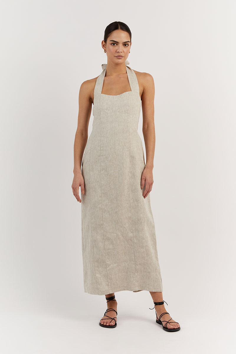 WILLOW NATURAL LINEN LONG DRESS