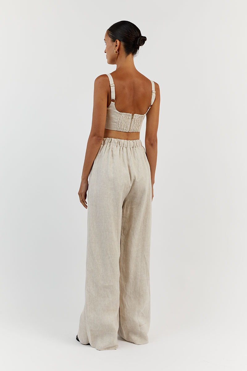PENNY NATURAL LINEN CROP TOP