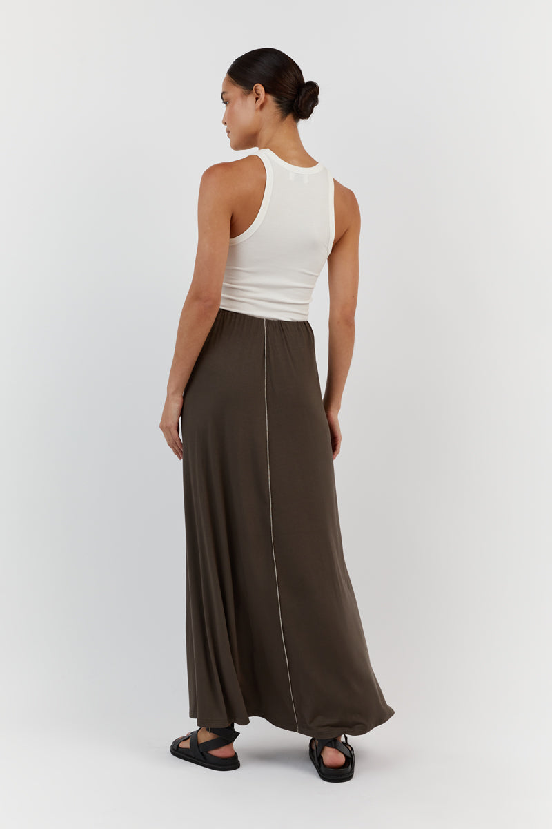 SOHO OLIVE MIDI SKIRT