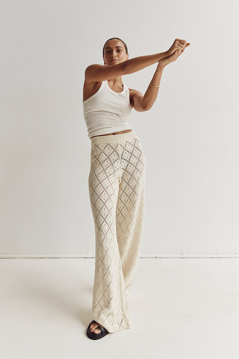 SORRENTO BUTTER CROCHET KNIT PANT