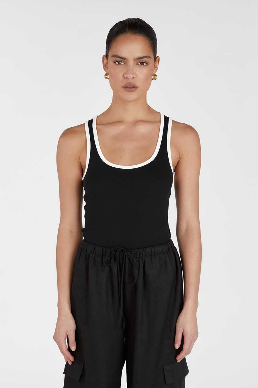 THEO BLACK CONTRAST TANK