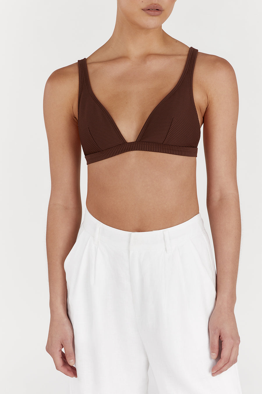 AMAYA CHOC TRIANGLE BIKINI TOP