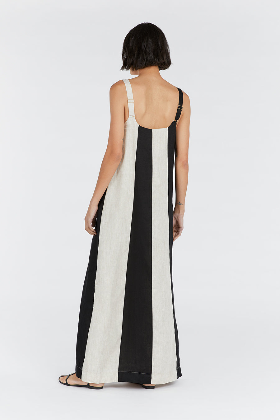 AGI NATURAL COLOUR BLOCK MAXI DRESS