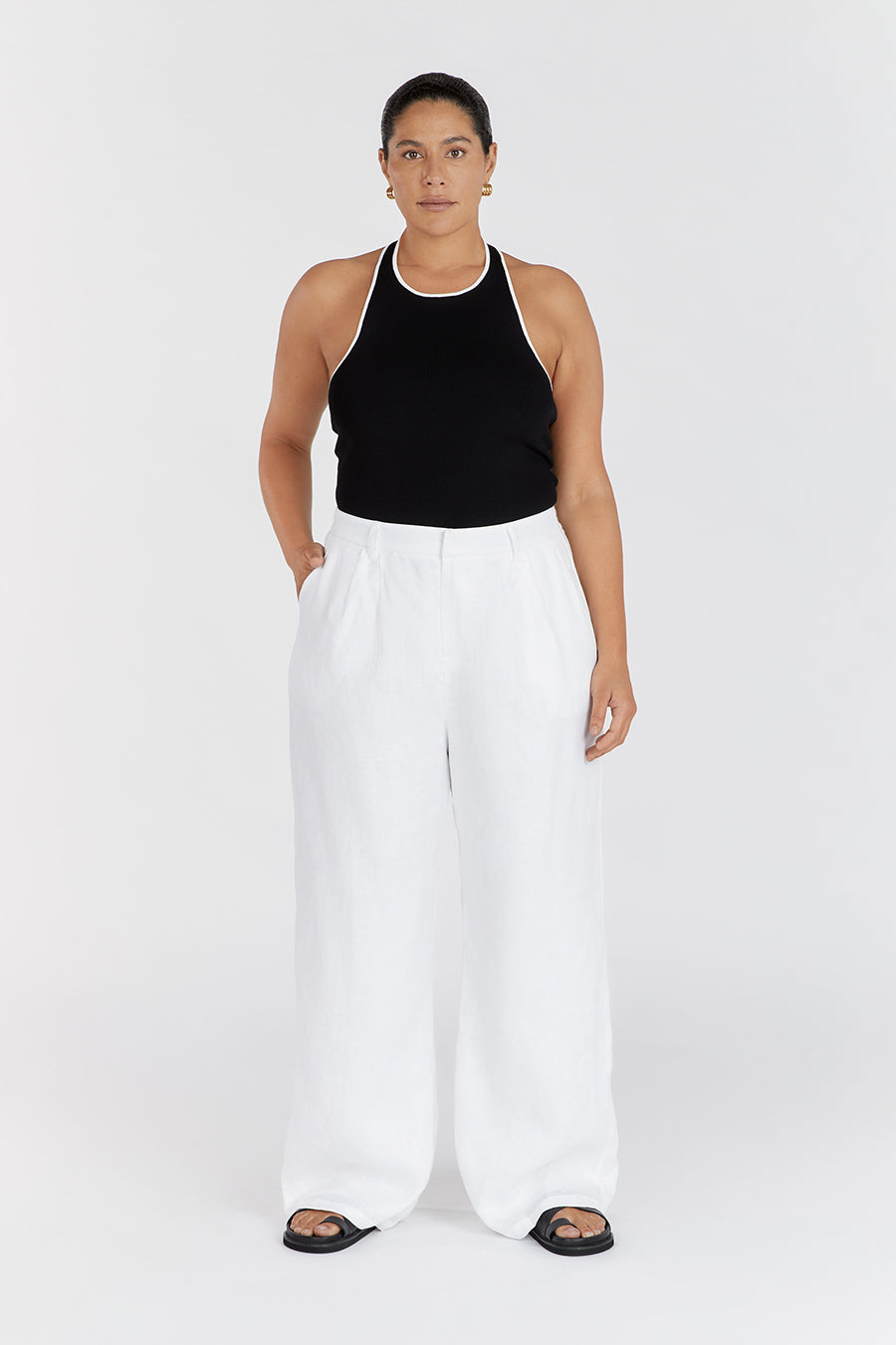 KARLIE BLACK BIND HALTER TOP