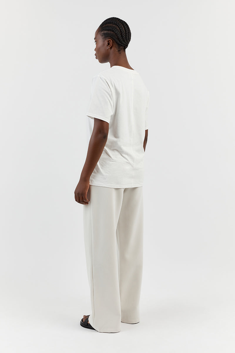 CHARLOTTE OFF WHITE CREW NECK TEE