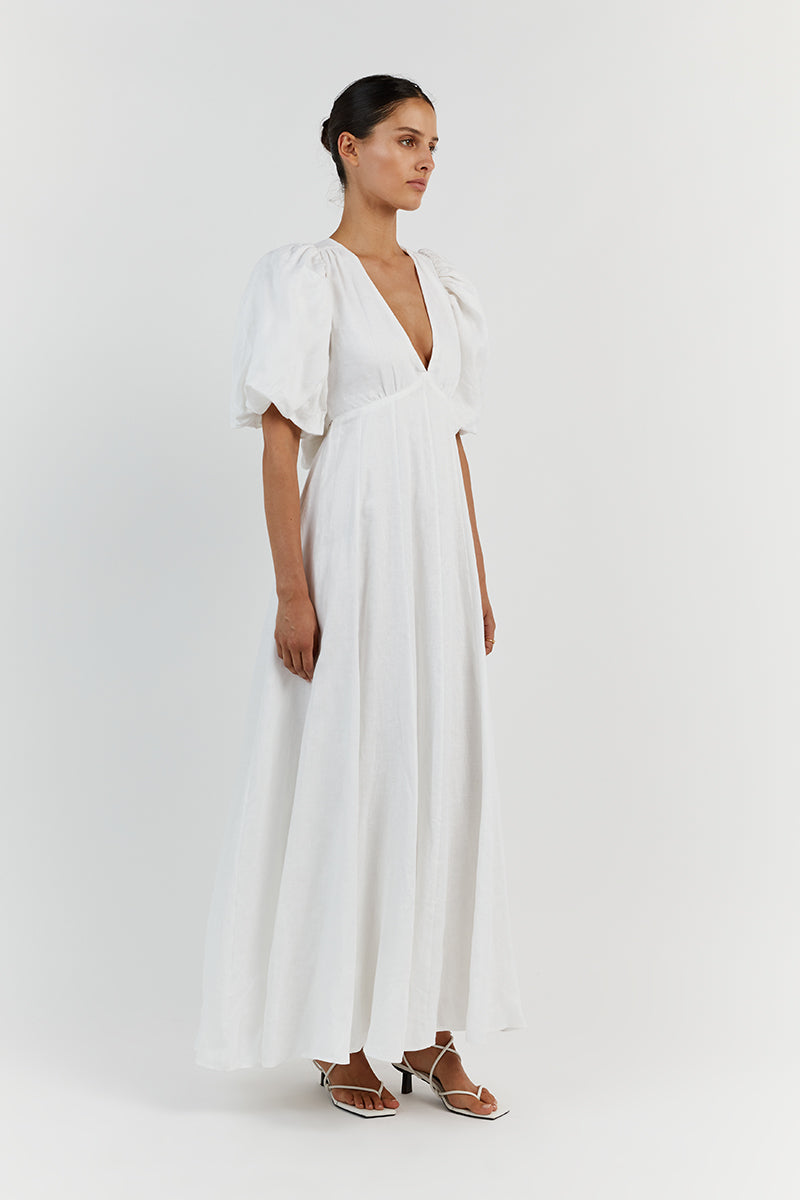 AISLE LINEN BACKLESS LONG DRESS