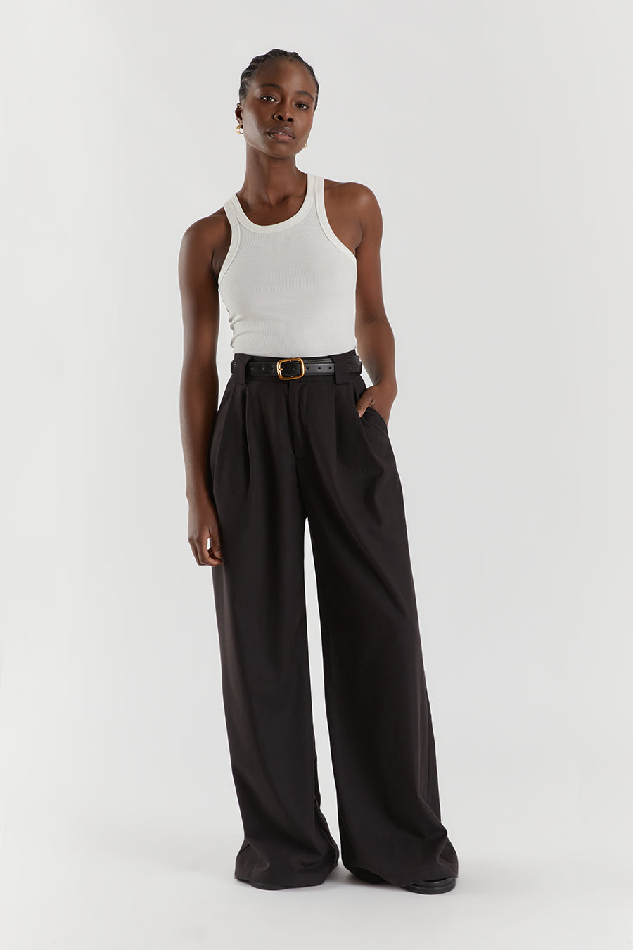 HARLEY BLACK WOOL BLEND PANT