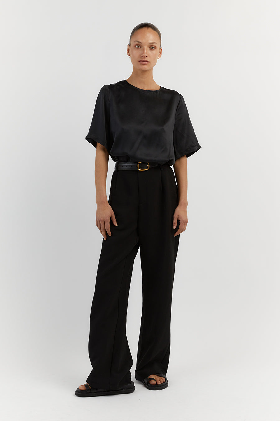 LAYLA BLACK SILK TEE