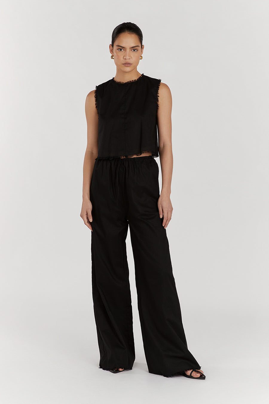 NOVA BLACK LIGHT WEIGHT LINEN PANT