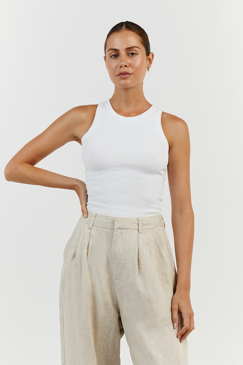 JENNA WHITE KNIT TANK