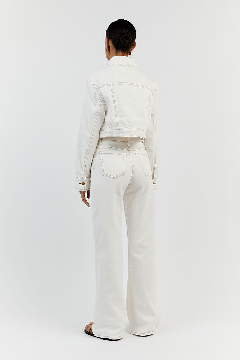 DEVIN OFF WHITE WIDE LEG DENIM JEAN