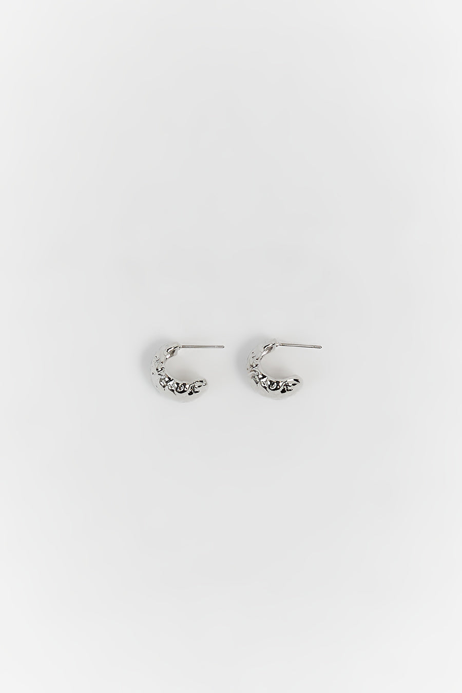 LUV AJ MOLTEN MINI SILVER HOOPS