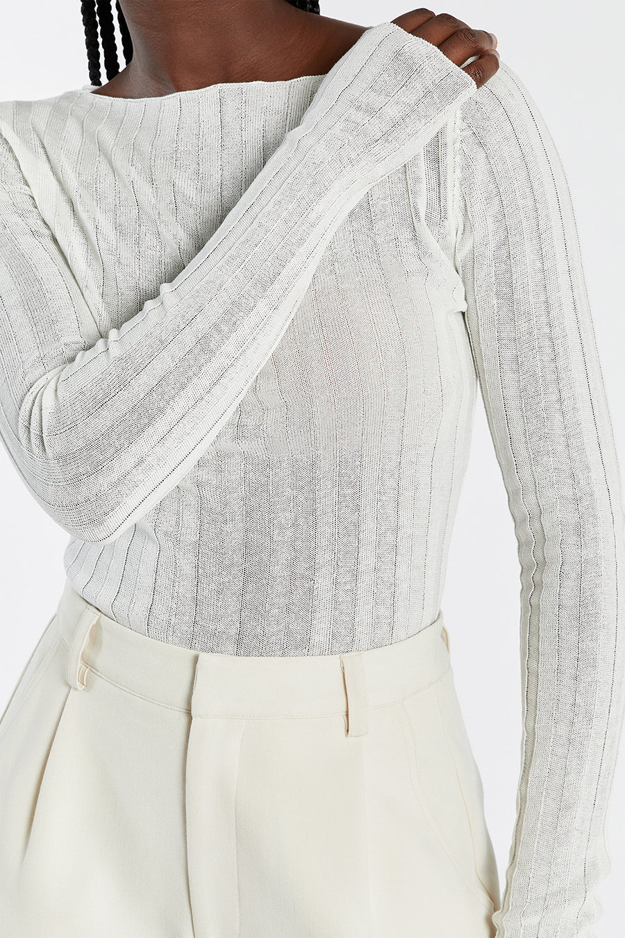 GOLDIE OFF WHITE LONG SLEEVE TOP