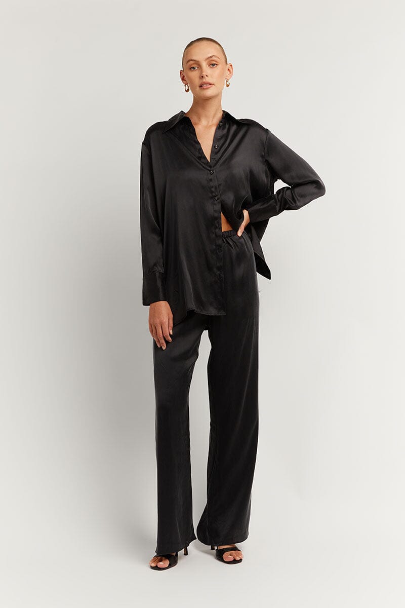 EVANS BLACK SILK SHIRT