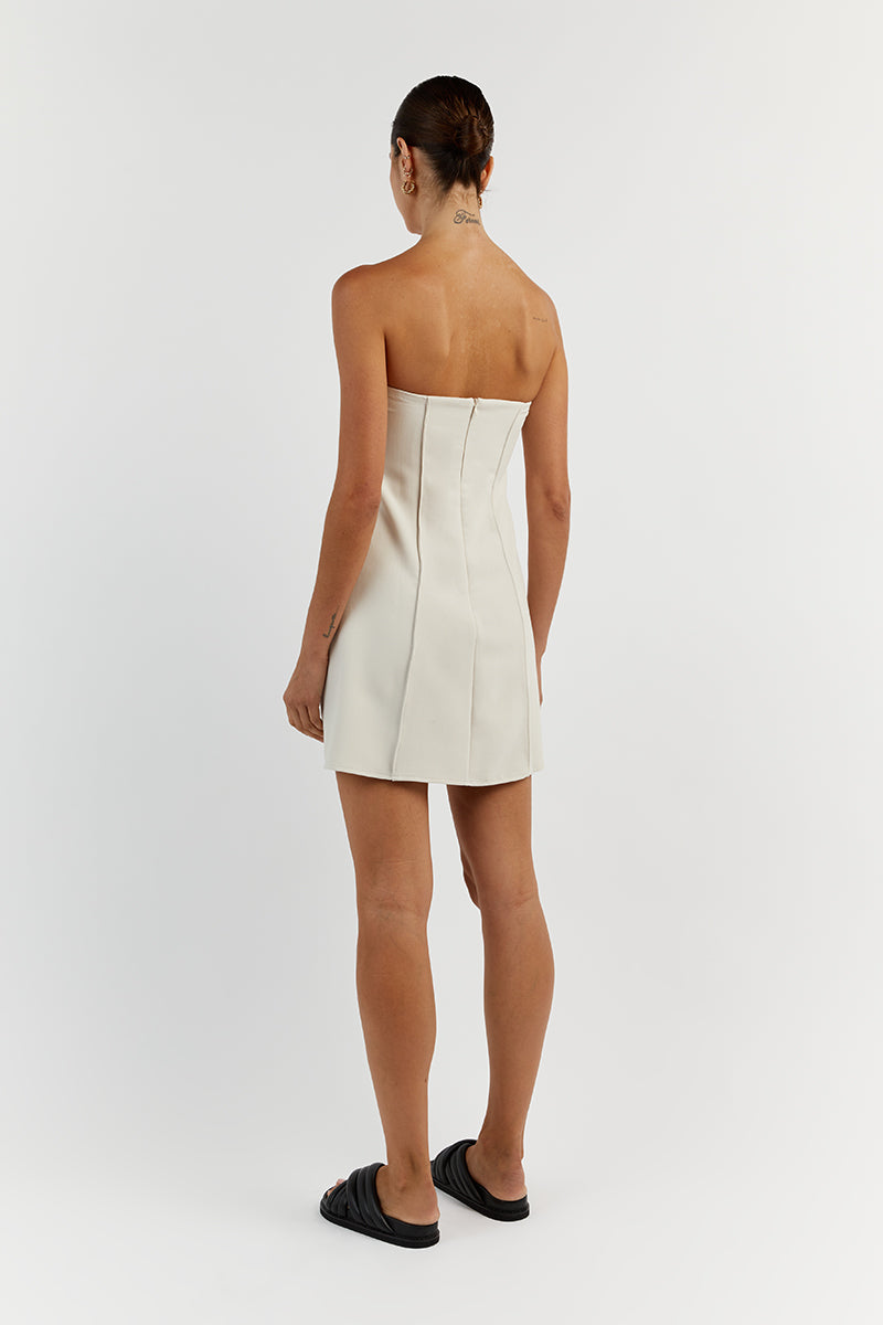 ROWAN BONE STRAPLESS MINI DRESS