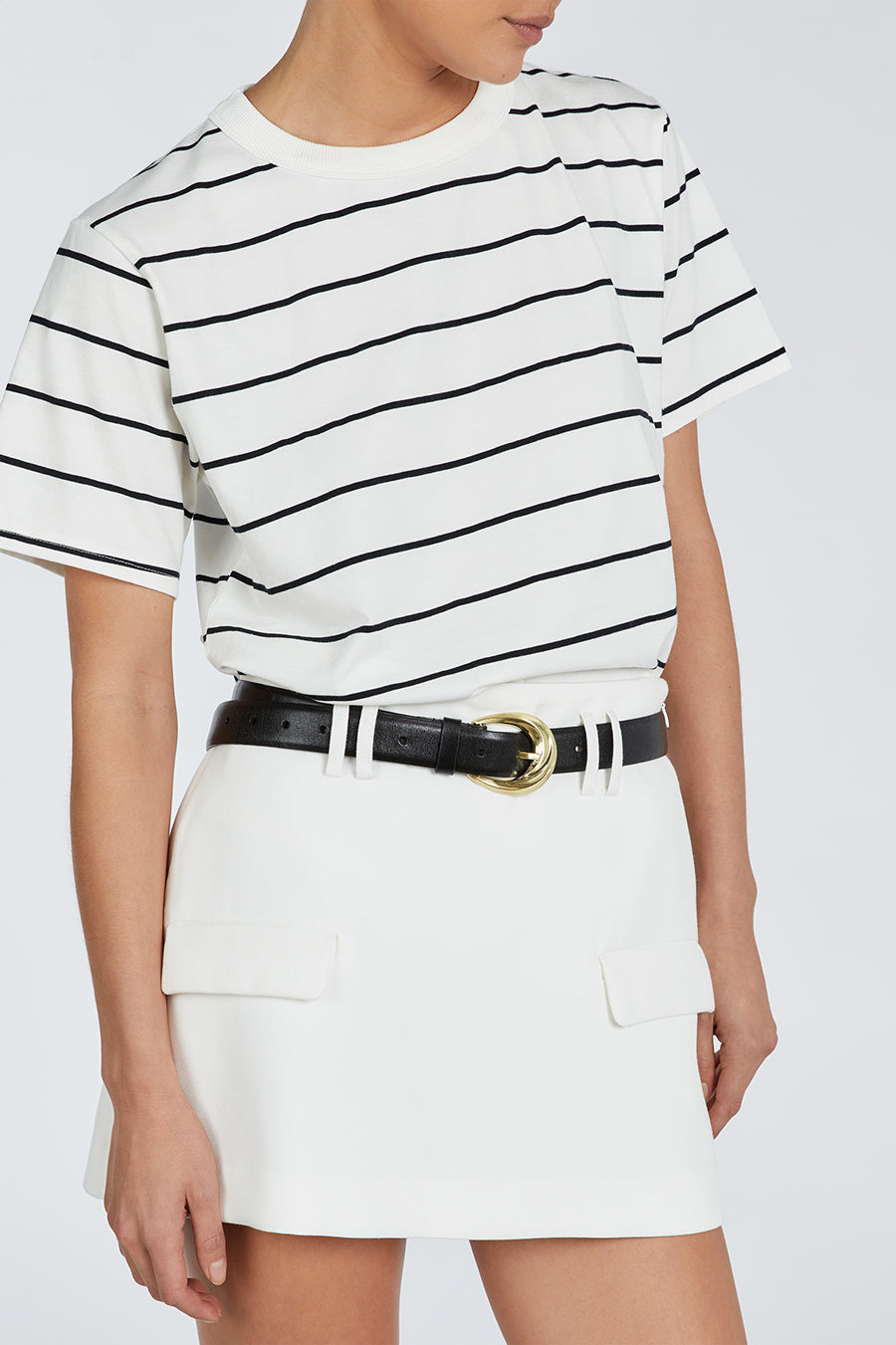 CHARLOTTE OFF WHITE STRIPE TEE