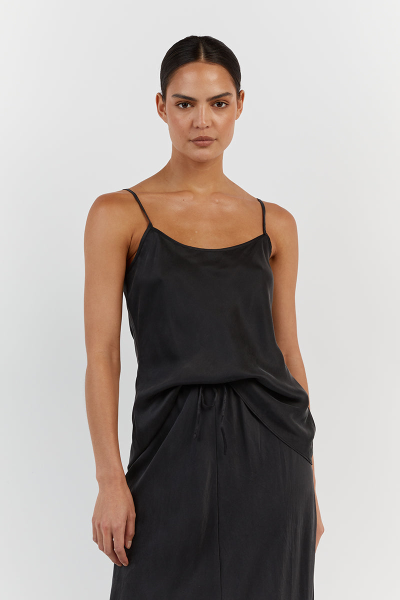 LAYLA BLACK SILK CAMI