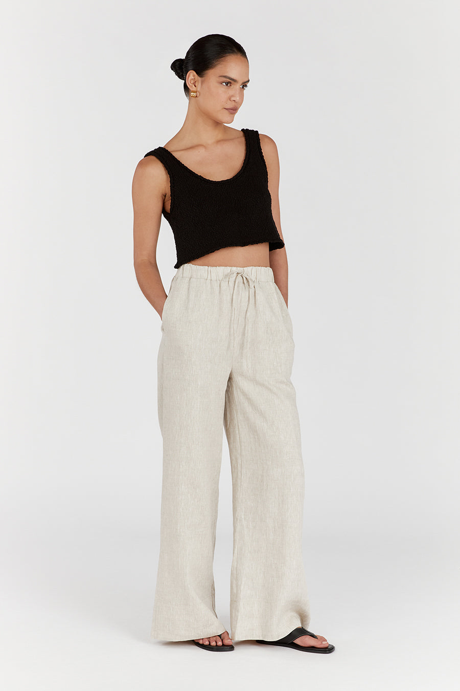 GINA NATURAL LINEN WAIST PANT