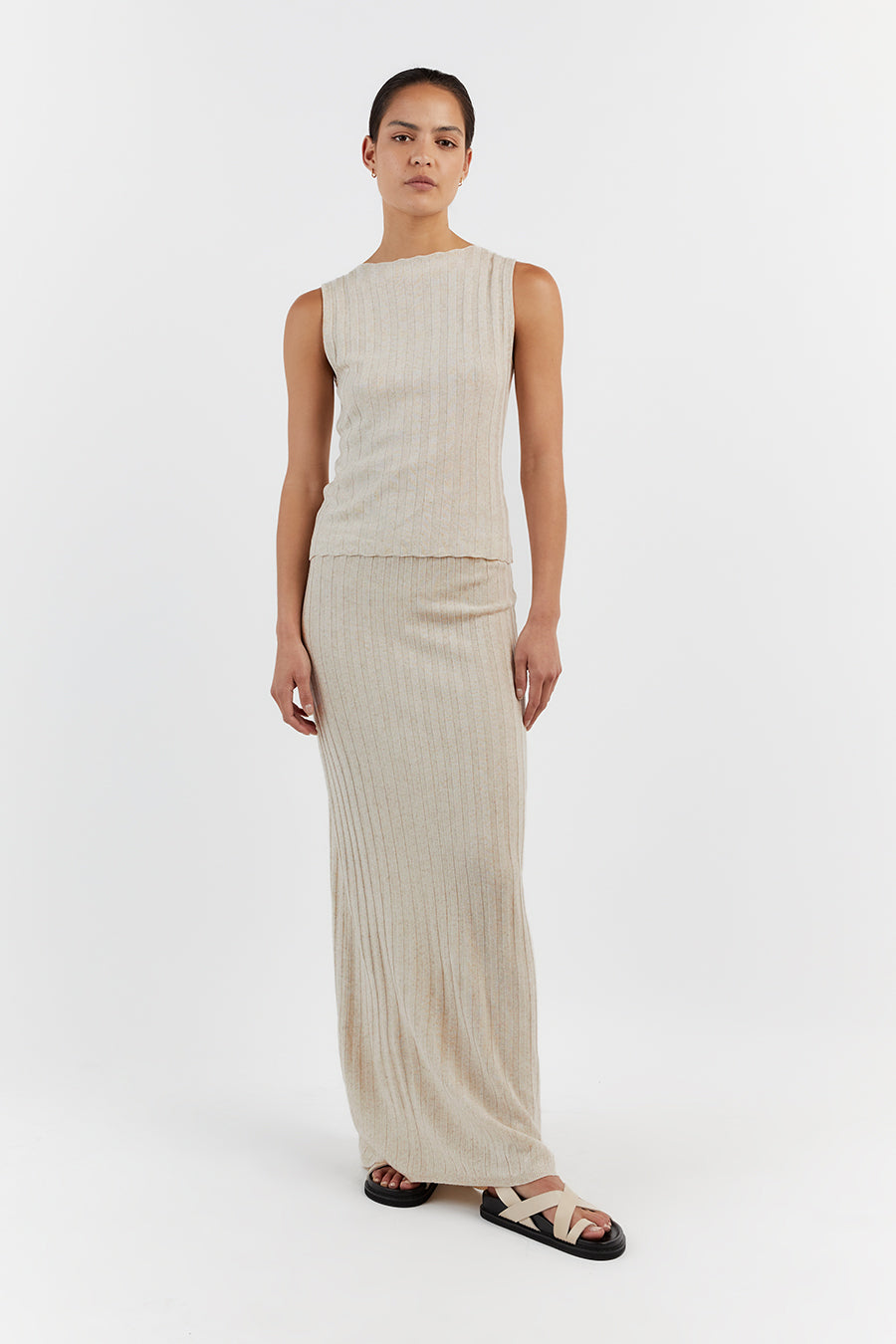 GOLDIE NATURAL MIDI SKIRT