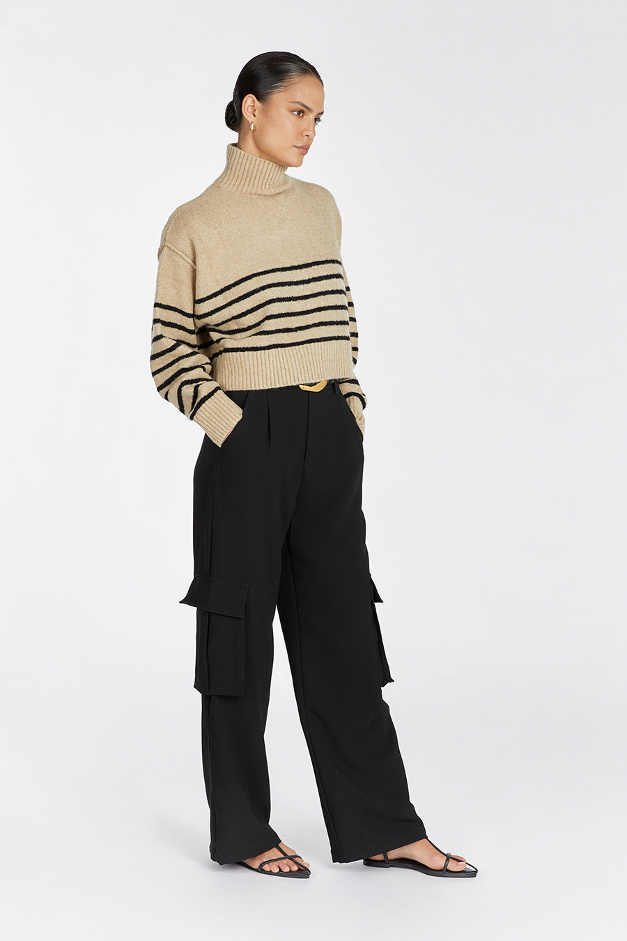 CLEO OAT/BLACK STRIPE JUMPER