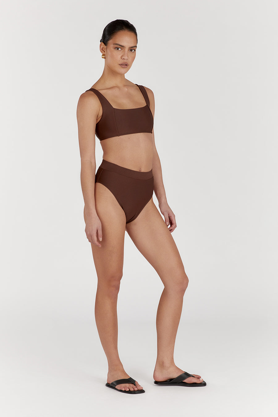 AMAYA CHOC RIB HIGH CUT BRIEF