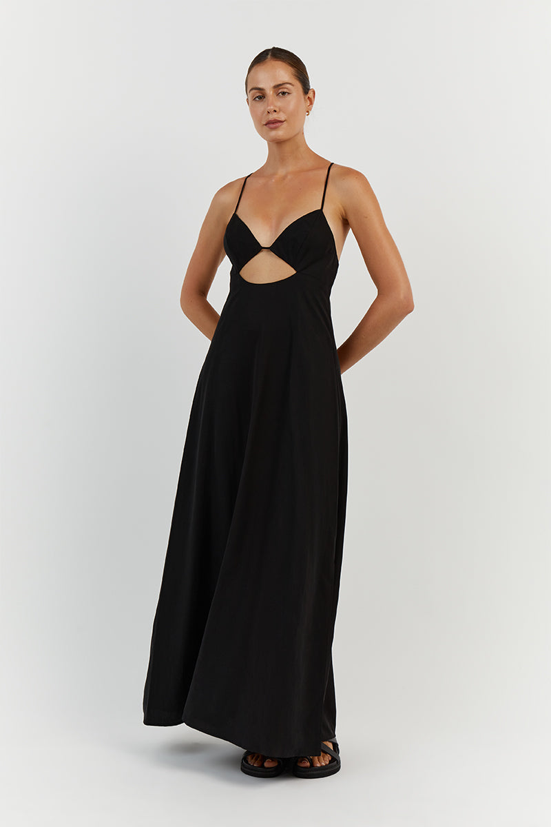SHARNI BLACK MIDI DRESS