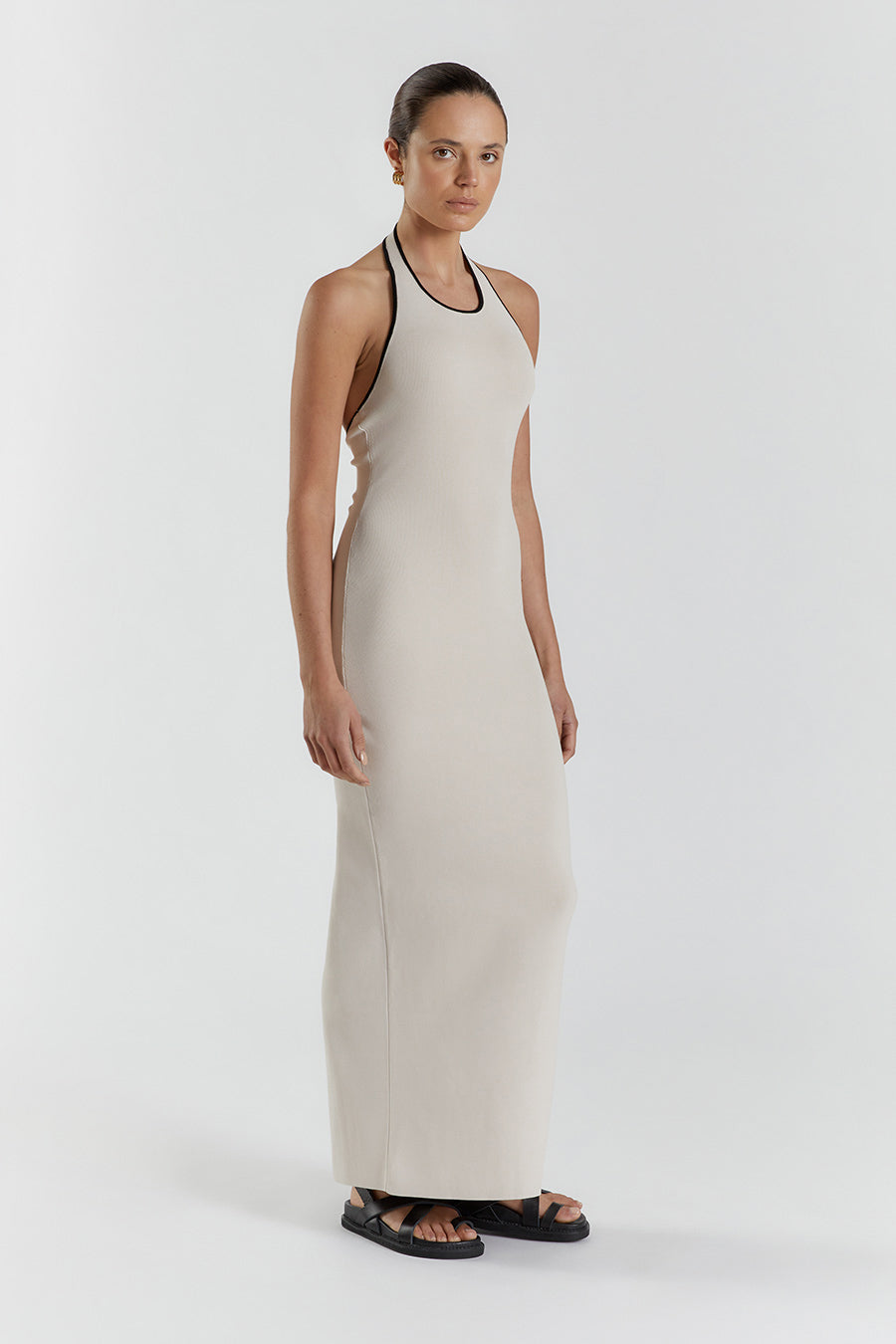 KARLIE STONE BIND HALTER KNIT DRESS
