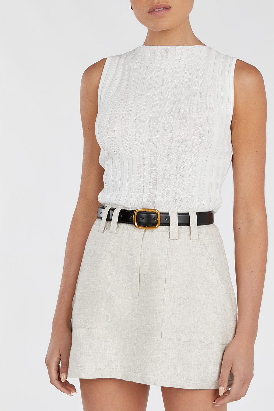 EVA NATURAL LINEN SKORT