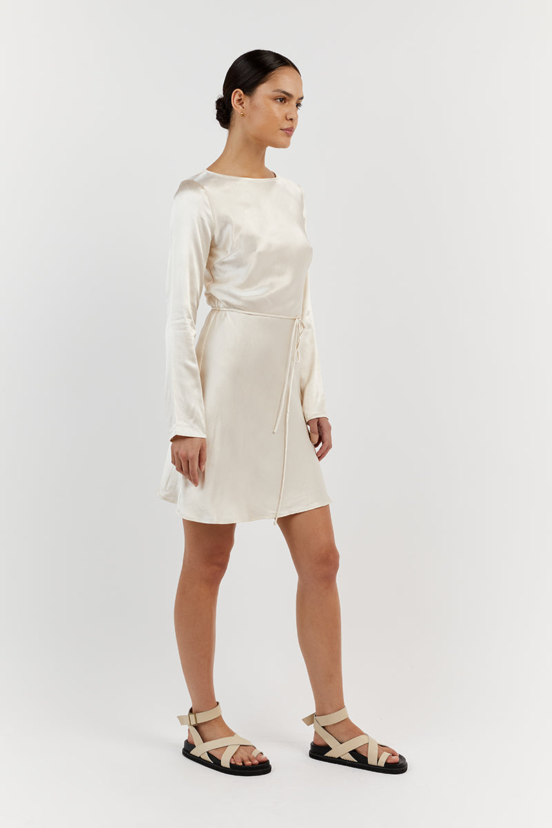 CHARLI PEARL SATIN SLIP MINI DRESS