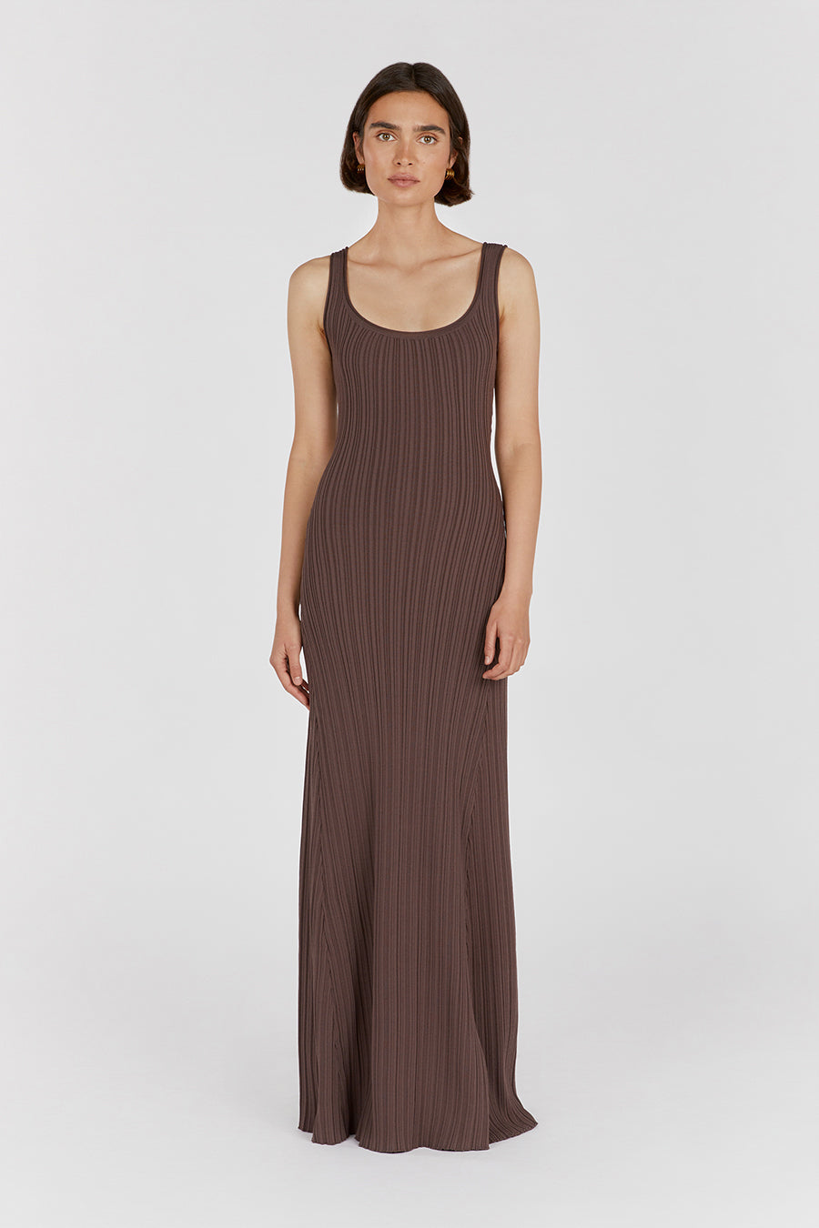 BELLA COFFEE KNIT MAXI DRESS