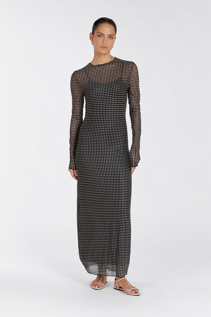 HUDSON BLACK SLEEVED MIDI DRESS