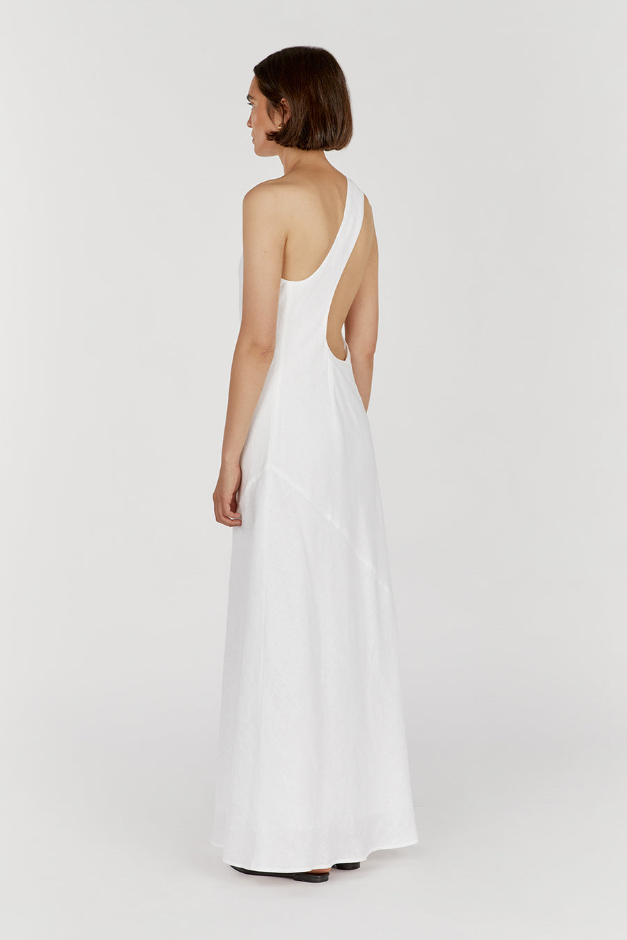 ADDISON WHITE LINEN AYSM MAXI DRESS