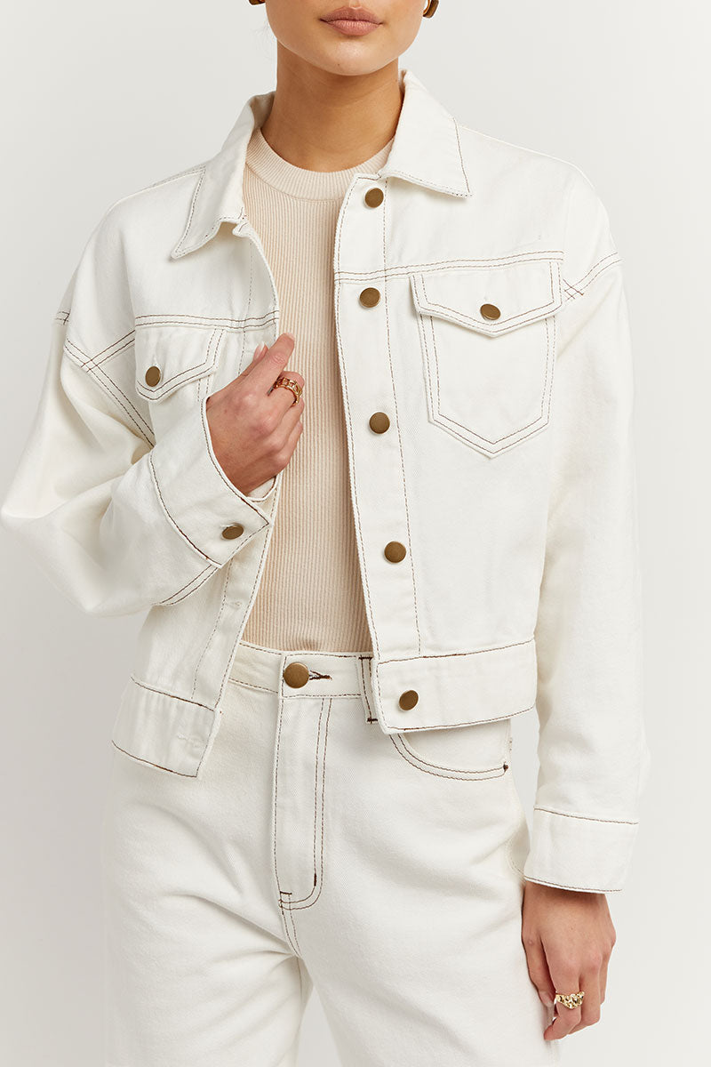 AGNES OFF WHITE STRAIGHT DENIM JEAN